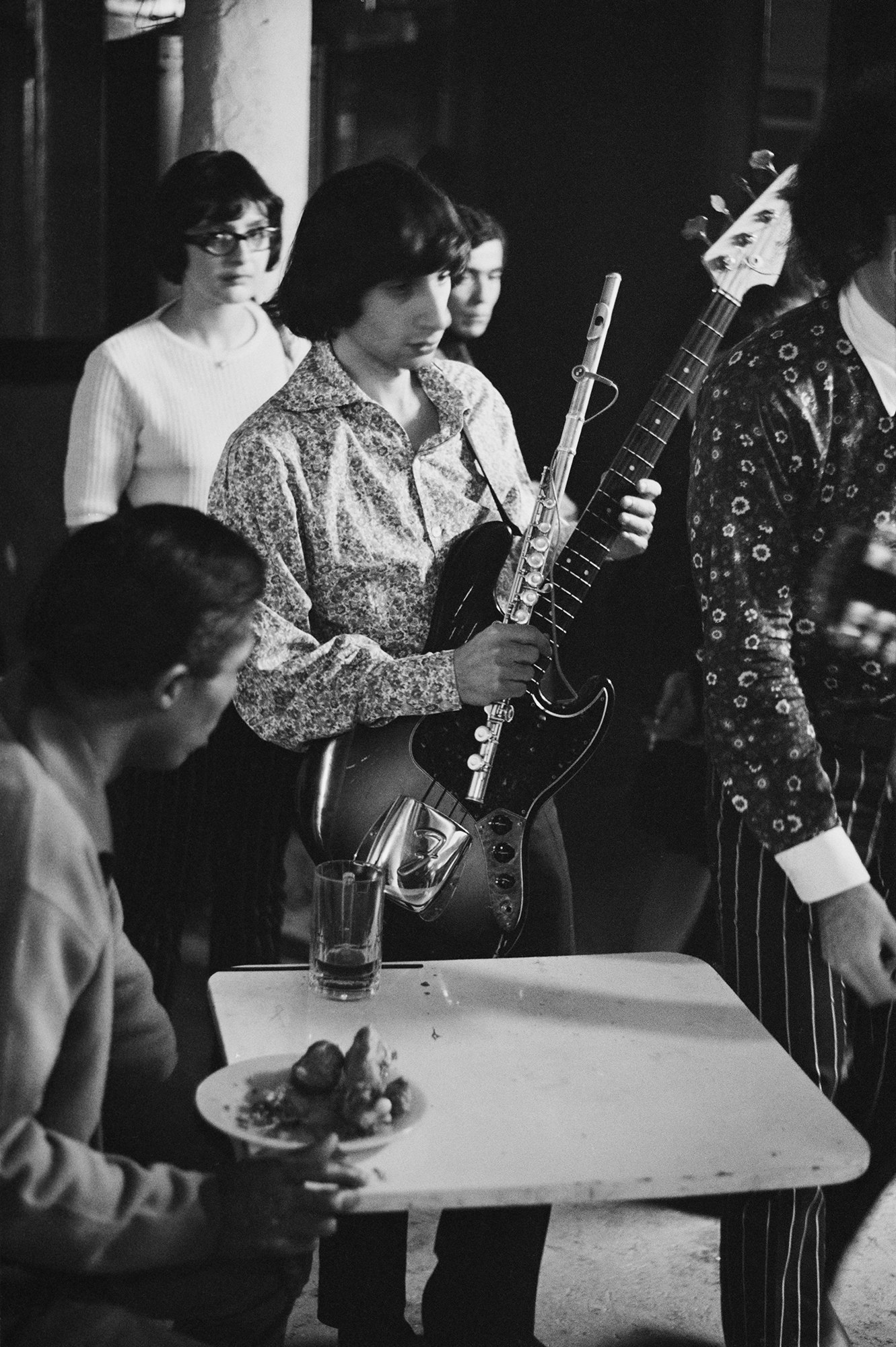 Bassist and flutist Andy Kulberg of the Blues Project backstage at the Cafe Au Go Go club in Greenwich Village, New York, circa 1965. Photo by Don Paulsen via Michael Ochs Archives/Getty Images.